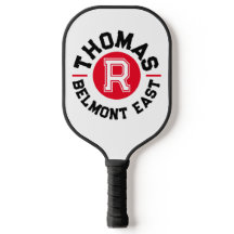 Red Black text Sport Custom Monogram Name and team