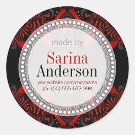 Red Black Tribal Muster aus Etiketten Aufkleber