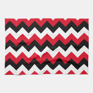 Red Black und White Zigzag Geschirrtuch