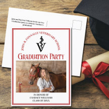 Red Black Veterinary School Foto Graduation Party