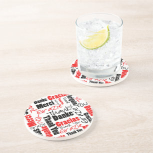 Red Black Vielen Dank Word Cloud Untersetzer