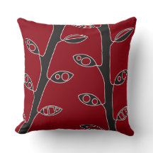 Red Black VINES Retro DESIGN Kissen Kissen