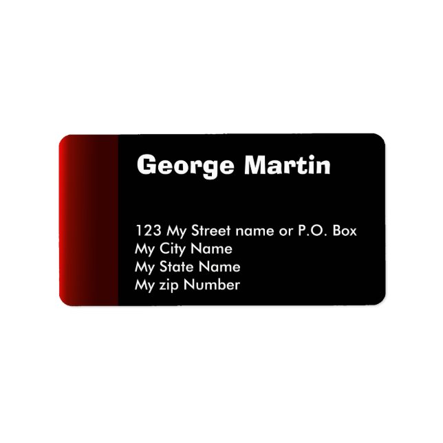 Red Black Vintag Adressaufkleber (Vorne)