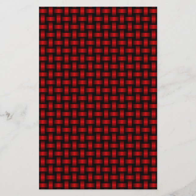 Red Black Weave Pattern Briefpapier (Vorderseite)