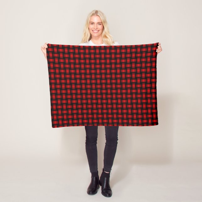 Red Black Weave Pattern Fleecedecke (Beispiel)