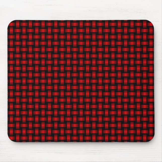 Red Black Weave Pattern Mousepad (Vorne)