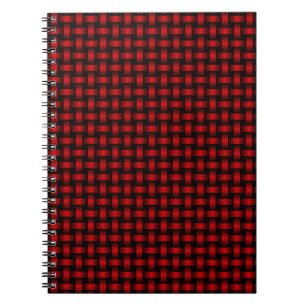 Red Black Weave Pattern Notizblock