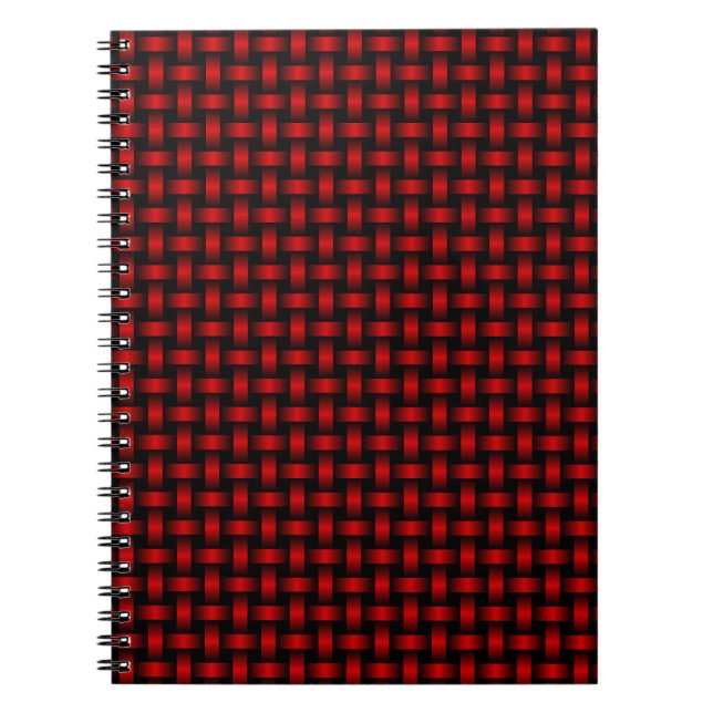 Red Black Weave Pattern Notizblock (Vorderseite)