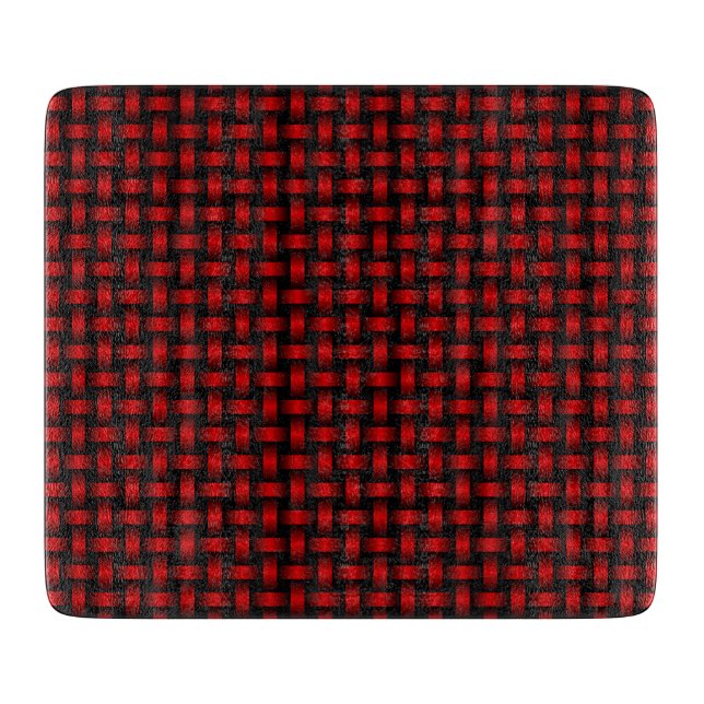 Red Black Weave Pattern Schneidebrett (Vorderseite)