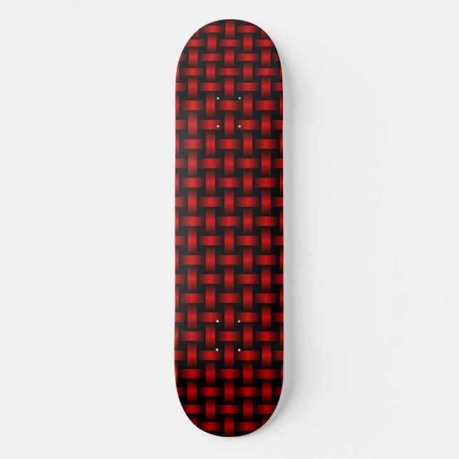 Red Black Weave Pattern Skateboard (Vorderseite)