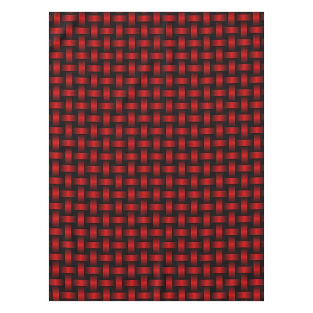 Red Black Weave Pattern Tischdecke (Vorderseite)