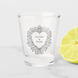 Red Black Wedding Gothic Herz Schönes Elegantes Schnapsglas