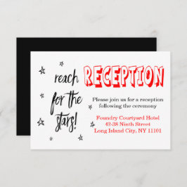 Red Black Wedding Reception Stars Liebe Zitat Einladung