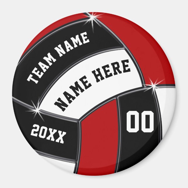Red, Black, White, Cheap Volleyball Team Geschenke Magnet (Vorne)