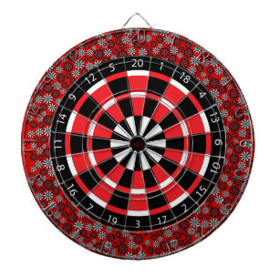 Red Black & White Dartboard Dartscheibe