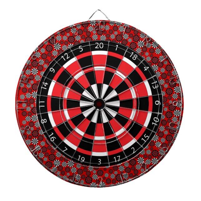 Red Black & White Dartboard Dartscheibe (vorne)