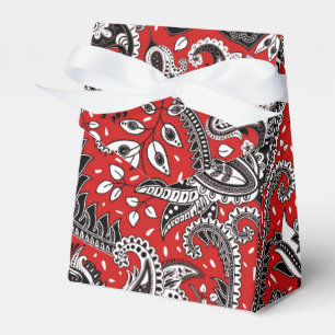 Red Black & White Floral Paisley Bohemisch Boho Geschenkschachtel