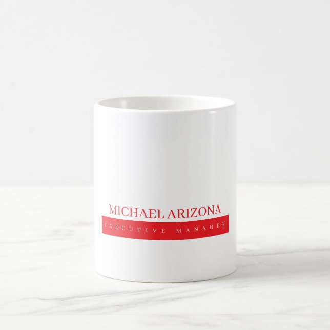 Red Black & White Minimalist Simple Plain Modern Kaffeetasse (Mittel)