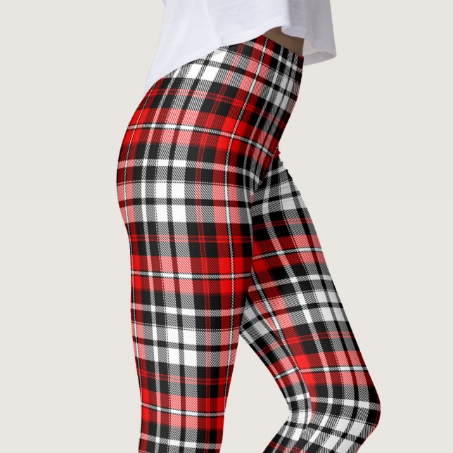 Red Black White Plaid Tartan Pattern Design  Leggings (Von Creator hochgeladen)