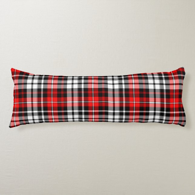 Red Black White Plaid Tartan Pattern Design  Seitenschläferkissen (Vorderseite)