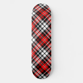 Red Black White Plaid Tartan Pattern Design  Skateboard