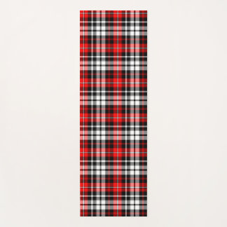 Red Black White Plaid Tartan Pattern Design  Yogamatte