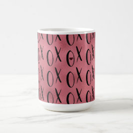 Red Black XOXO Herz Kaffeetasse