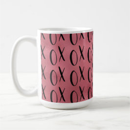 Red Black XOXO Herz Kaffeetasse