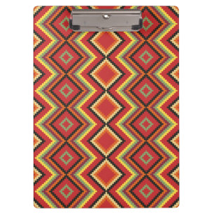 Red Black Yellow Native American Blanket Muster Klemmbrett