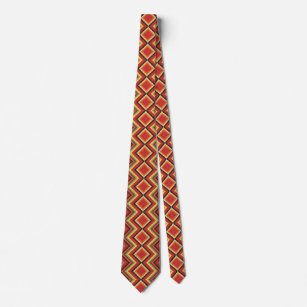 Red Black Yellow Native American Blanket Muster Krawatte