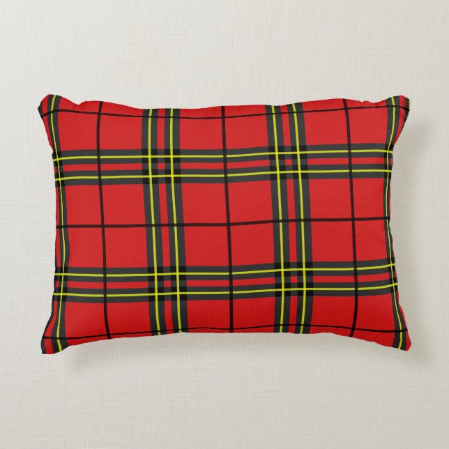 Red Black Yellow Tartan Dekokissen (Vorderseite)