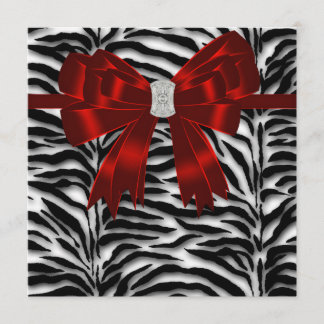 Red Black Zebra Jeden Anlaß Einladung