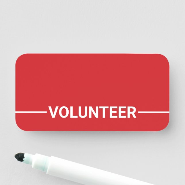 Red Blank Volunteer Namensschild (Beispiel)