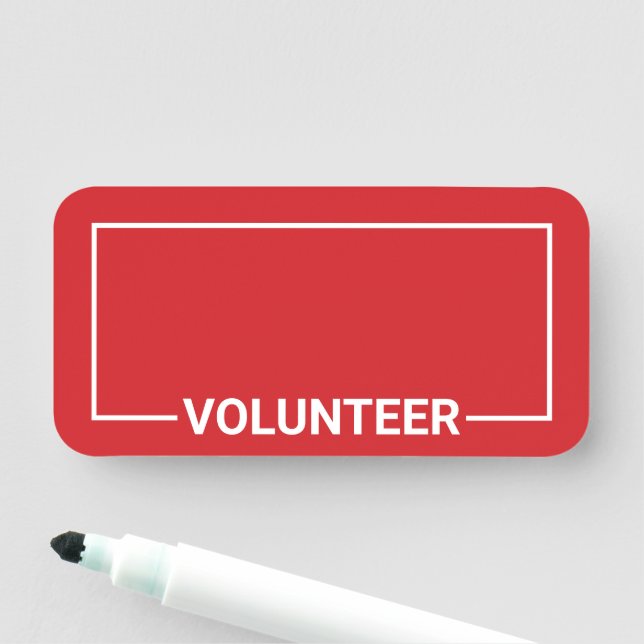 Red Blank Volunteer Namensschild (Beispiel)