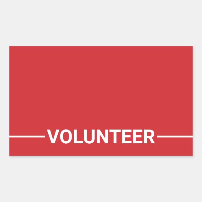 Red Blank Volunteer Rechteckiger Aufkleber (Vorderseite)