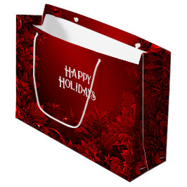 Red Blätter Floral Holiday Geschenktasche Große Geschenktüte