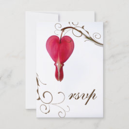 Red Bleeding Hearts Blume Hochzeit RSVP Karte