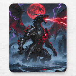 Red Blood Moon Black Dragon Fantasy Gaming Mousepad