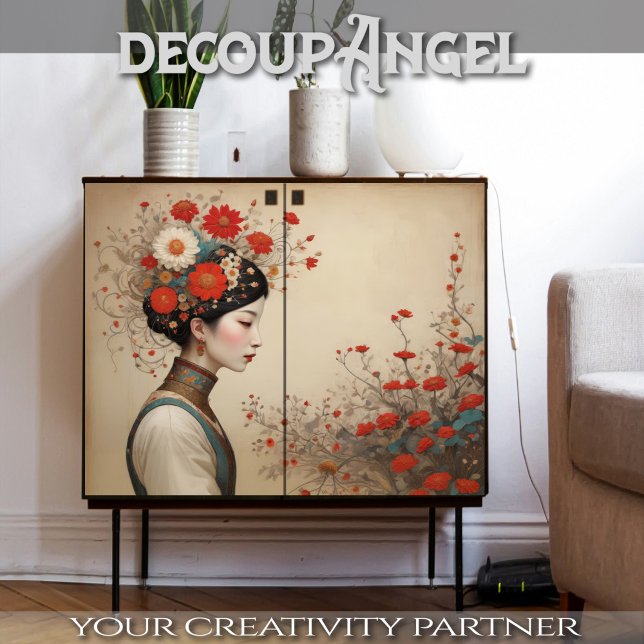 Red Bloom Serenity - Decoupage - Seidenpapier (Von Creator hochgeladen)