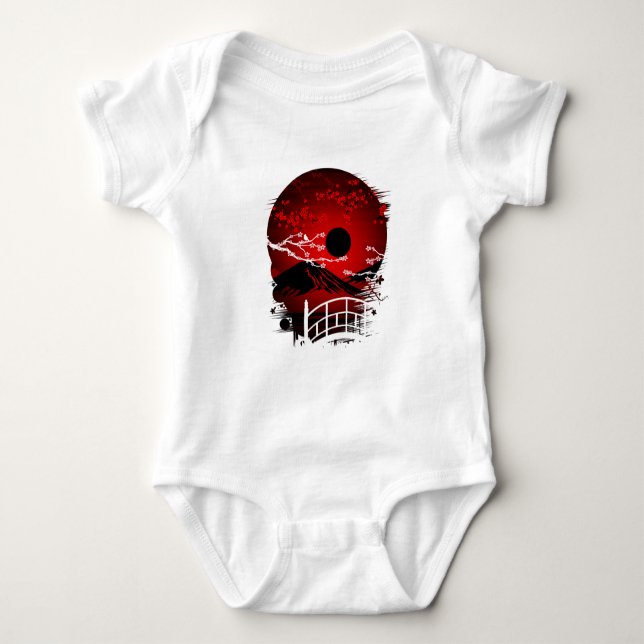 Red Blossom Baby Strampler (Vorderseite)