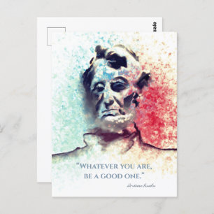 Red Blue Abraham Lincoln Watercolor Portrait Postkarte