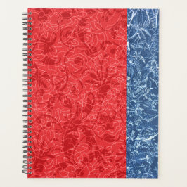 Red Blue Abstrakt Floral Muster Planer