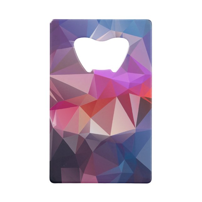 Red Blue Abstrakt Pyramide Art Geldkarten Flaschenöffner (Vorderseite)