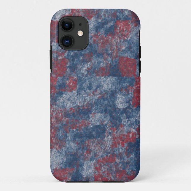 Red & Blue Abstrakt Texture iPhone 11 Fall Case-Mate iPhone Hülle (Rückseite)