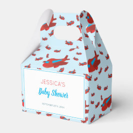 Red Blue Airplane Muster Boy Baby Dusche Geschenkschachtel