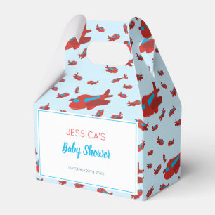 Red Blue Airplane Muster Boy Baby Dusche Geschenkschachtel