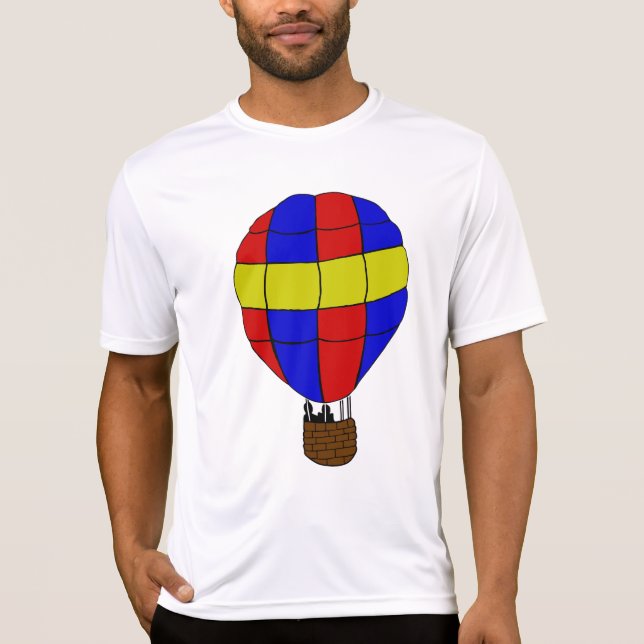 Red Blue and Yellow Hot Air Balloon T-Shirt (Vorderseite)