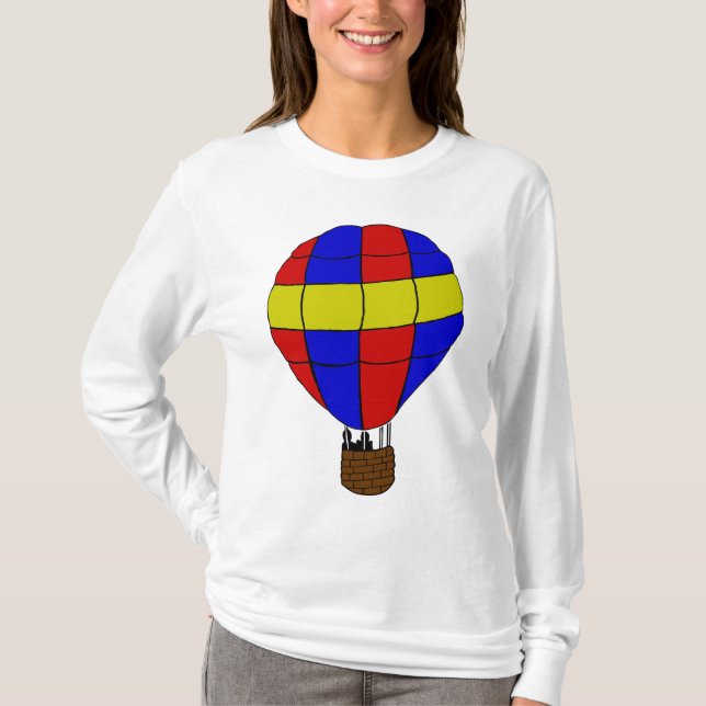 Red Blue and Yellow Hot Air Balloon T-Shirt (Vorderseite)