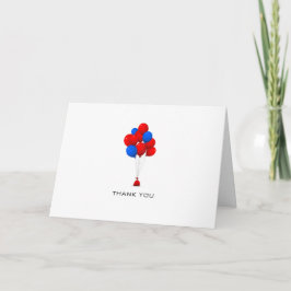 Red & Blue Balloons - Vielen Dank für Ihre Grußkar Dankeskarte