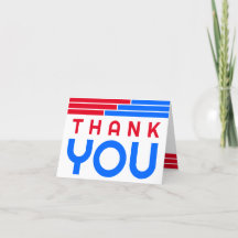 Red & Blue Bars Abschluss Vielen Dank